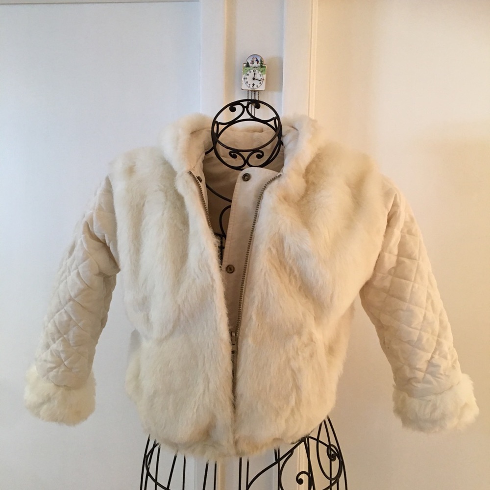 Rothschild Girls BEAUTIFUL Faux Fur Reversible Hooded Jacket: Sz M-5/6-Preowned